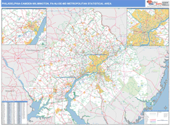 Philadelphia-Camden-Wilmington Metro Area Digital Map Basic Style